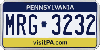 PA license plate MRG3232