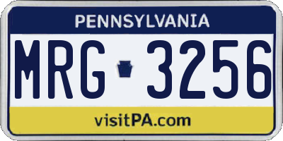 PA license plate MRG3256