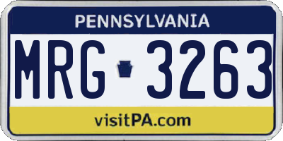 PA license plate MRG3263
