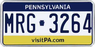 PA license plate MRG3264