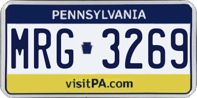 PA license plate MRG3269