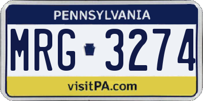 PA license plate MRG3274