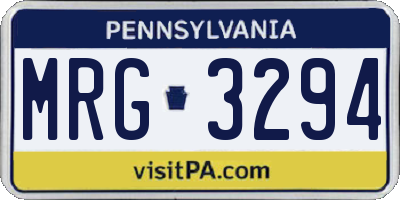 PA license plate MRG3294