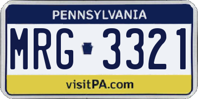PA license plate MRG3321