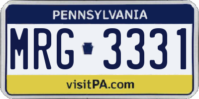 PA license plate MRG3331