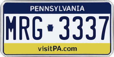PA license plate MRG3337