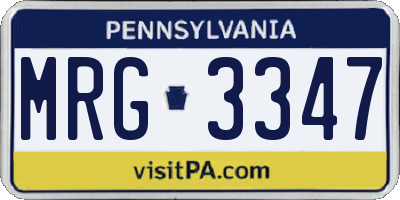 PA license plate MRG3347