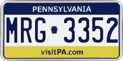 PA license plate MRG3352