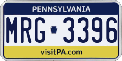 PA license plate MRG3396