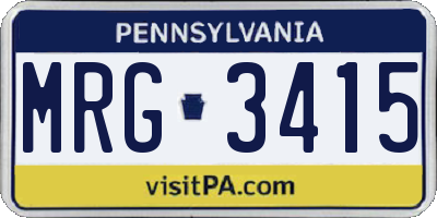 PA license plate MRG3415