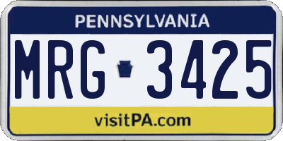 PA license plate MRG3425