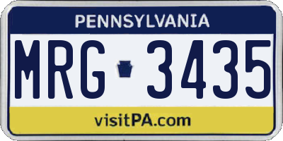 PA license plate MRG3435