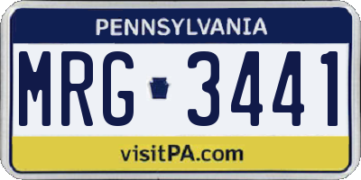 PA license plate MRG3441