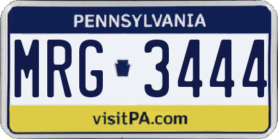 PA license plate MRG3444