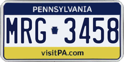 PA license plate MRG3458
