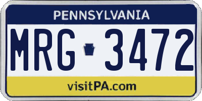 PA license plate MRG3472