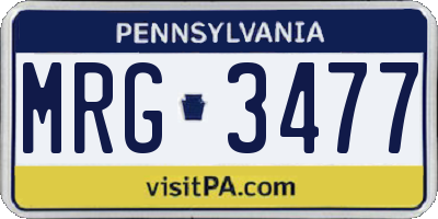 PA license plate MRG3477
