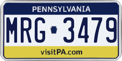PA license plate MRG3479
