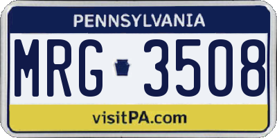 PA license plate MRG3508