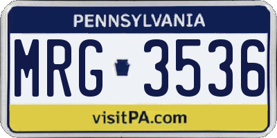 PA license plate MRG3536