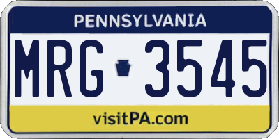 PA license plate MRG3545