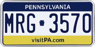 PA license plate MRG3570