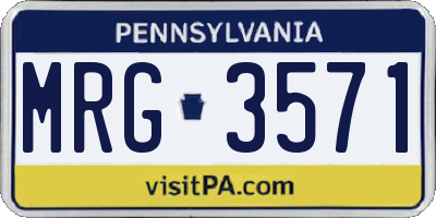 PA license plate MRG3571