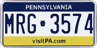 PA license plate MRG3574