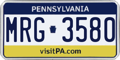 PA license plate MRG3580