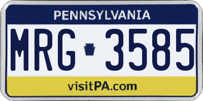 PA license plate MRG3585