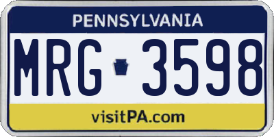 PA license plate MRG3598