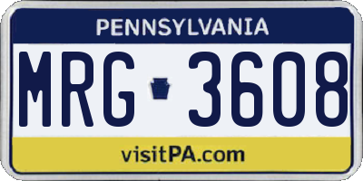 PA license plate MRG3608