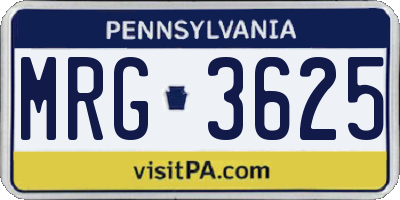 PA license plate MRG3625