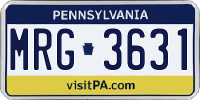 PA license plate MRG3631