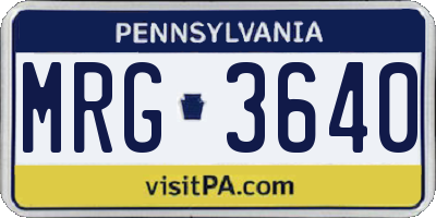 PA license plate MRG3640