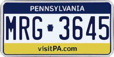 PA license plate MRG3645