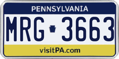 PA license plate MRG3663