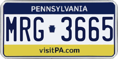 PA license plate MRG3665