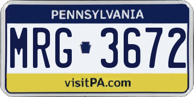 PA license plate MRG3672