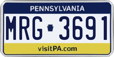 PA license plate MRG3691
