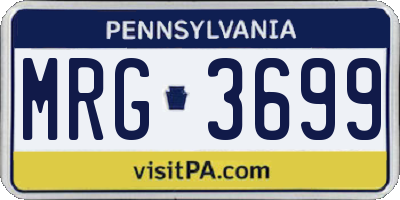 PA license plate MRG3699