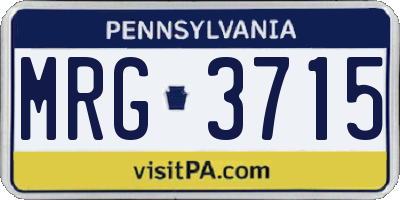 PA license plate MRG3715