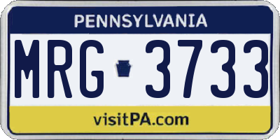 PA license plate MRG3733
