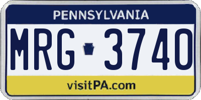 PA license plate MRG3740