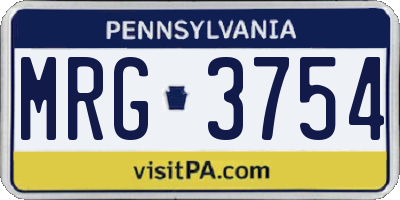 PA license plate MRG3754