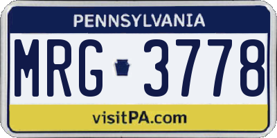 PA license plate MRG3778
