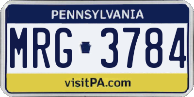 PA license plate MRG3784