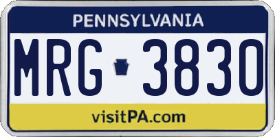 PA license plate MRG3830