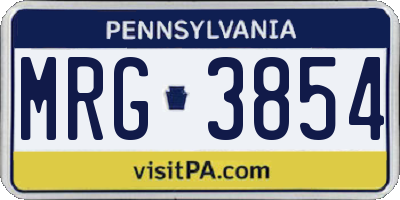 PA license plate MRG3854