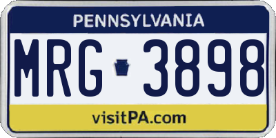 PA license plate MRG3898
